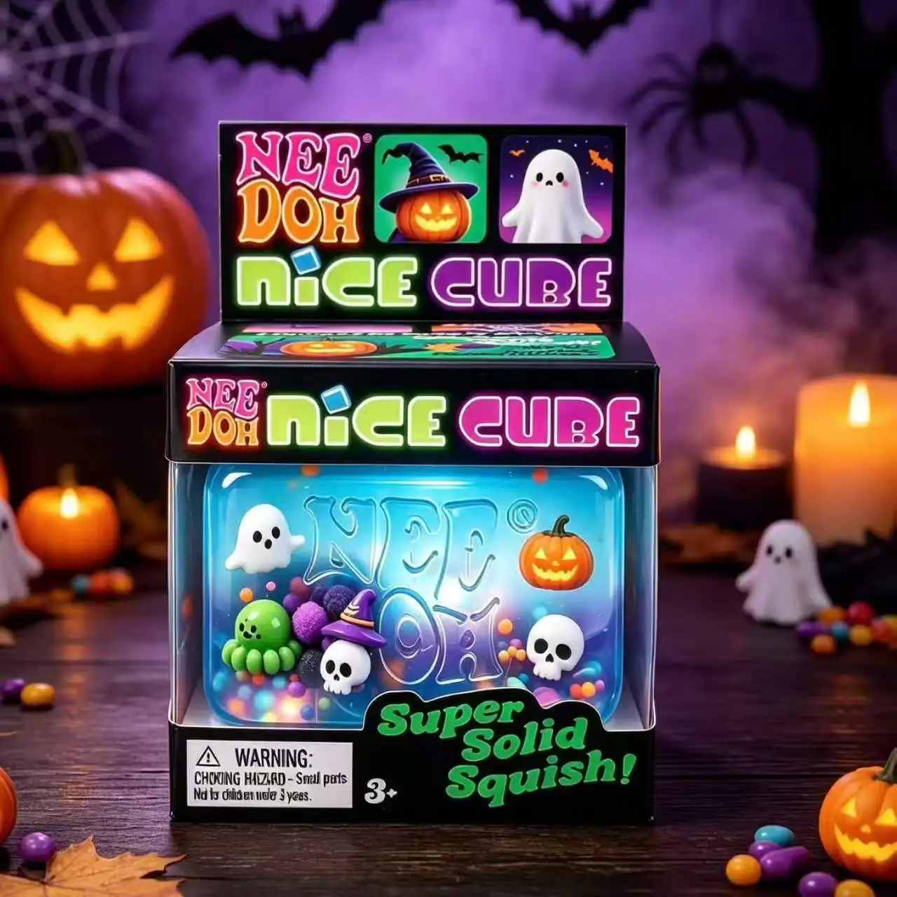 Halloween Christmas Nee Doh Nice Cube Squishy Fidget Toy Soft Squeeze Stress Relief Anti Anxiety Sensory Toy Festival Present