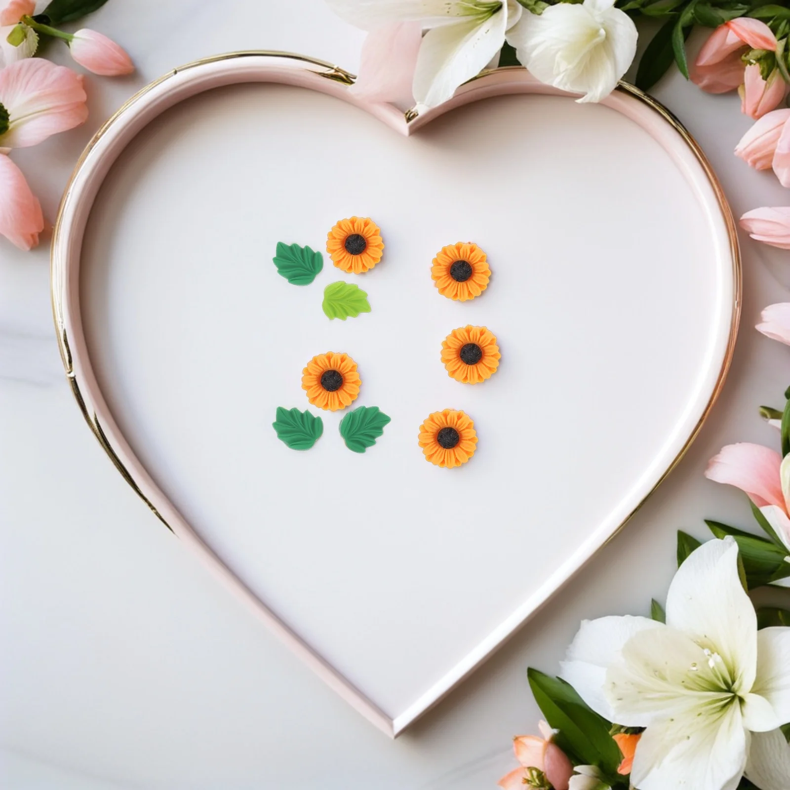 40Pcs Leaf Sunflower Push Pins Decorative Thumbtacks for Bulletin Board Office Cork Board Photo Message Pins Flower Pushpin