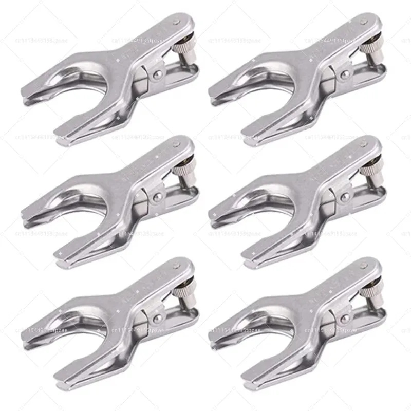 6PCS Stainless Steel Lab Spherical Joint Clamp, Beaker & Flask Holder Pinch Clamp for Laboratory Use