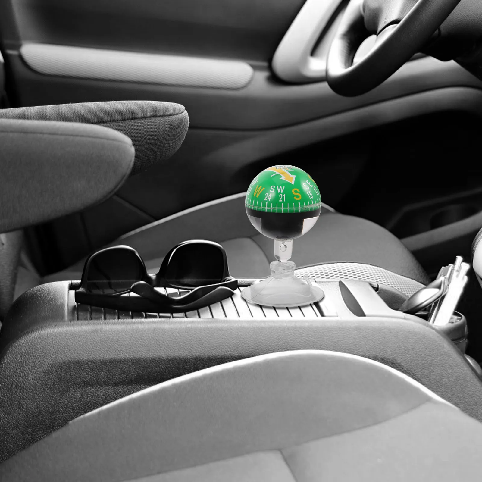 Auto Car Compass Portable Plastic Suction Cup Dashboard Mount Outdoor Hiking Marine Navigation Ball Compass Vehicle Stick on