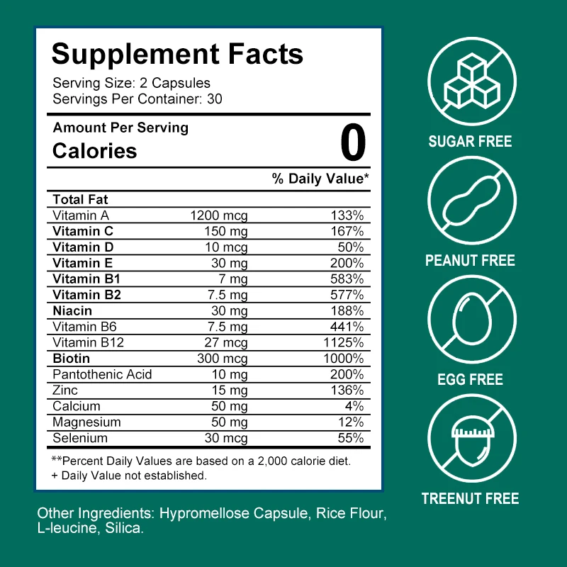 Catfit Multivitamin&Minerals Capsules Skin Beauty Health Vitamina Calcium Magnesium Zinc Nutrition Diet Supplement Fitness