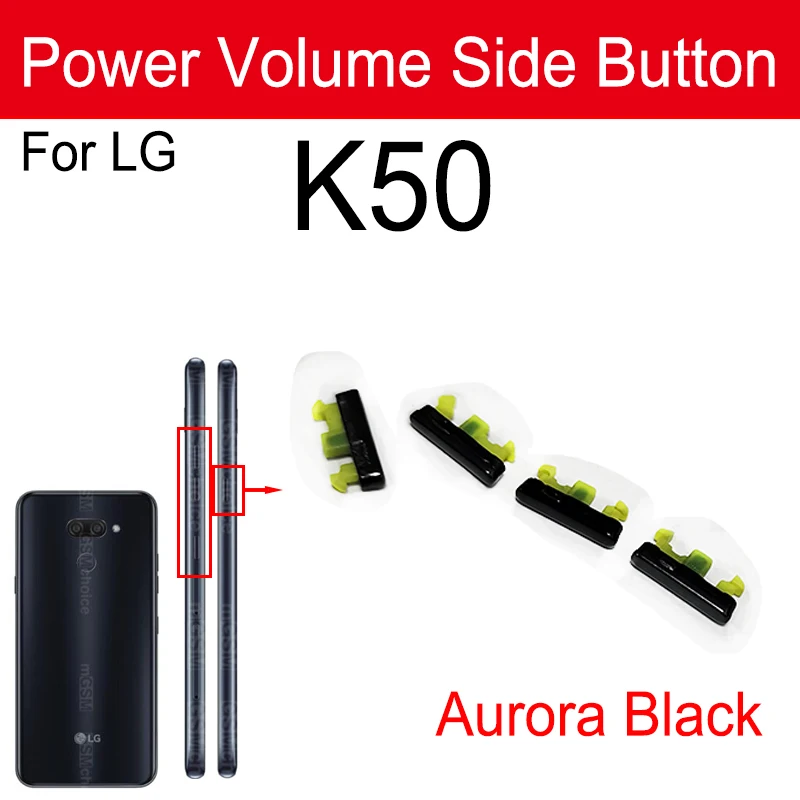 ON OFF Power Lautstärketasten für LG K20 K22 K40 K41S K50 K51 Lautstärke Power Side Key Kleine Tasten Ersatzteile