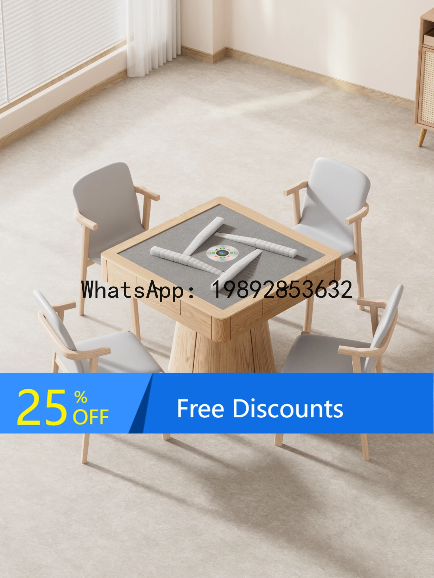 

CZ Solid Wood Mahjong Table Fully Automatic Home Use Natural Wood Style Tea Table Dining Mahjong Integrated Table Silent