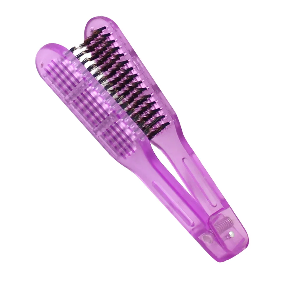 

Straightening Hair Comb For Women Purple Bristle Brush Anti-Frizz Styling Tool Durable Plastic Handle Daily