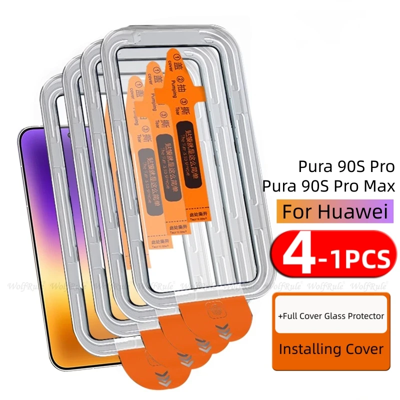 1/2/3/4 Stück für Huawei Pura 90S Pro Max Glas Huawei Pura 90S Pro Panzerglas Staubfreier Displayschutz Huawei Pura 90S Pro