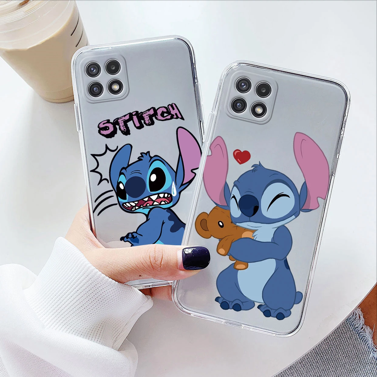 Cartoon Stitch Soft Case For Samsung Galaxy A22 4G A 22 A22S 5G Back Cover TPU Matte Silicone Clear Coque For Samsung A 22S Bags