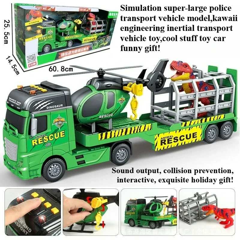 

Cool Stuff Toy Car Funny Gift-Simulation Rescue Car Model,Engineering Inertial Transport Truck,Toys for Kids 2 To 4 Years Old