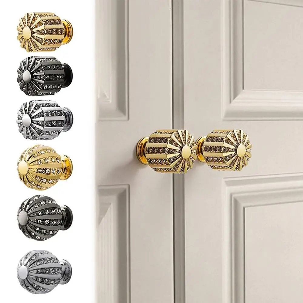 Zinc Alloy Cabinet Knobs Single Hole Solid Construction Drawer Knobs Diamond Shape Pull Button Style Crystal Knobs Home Decor