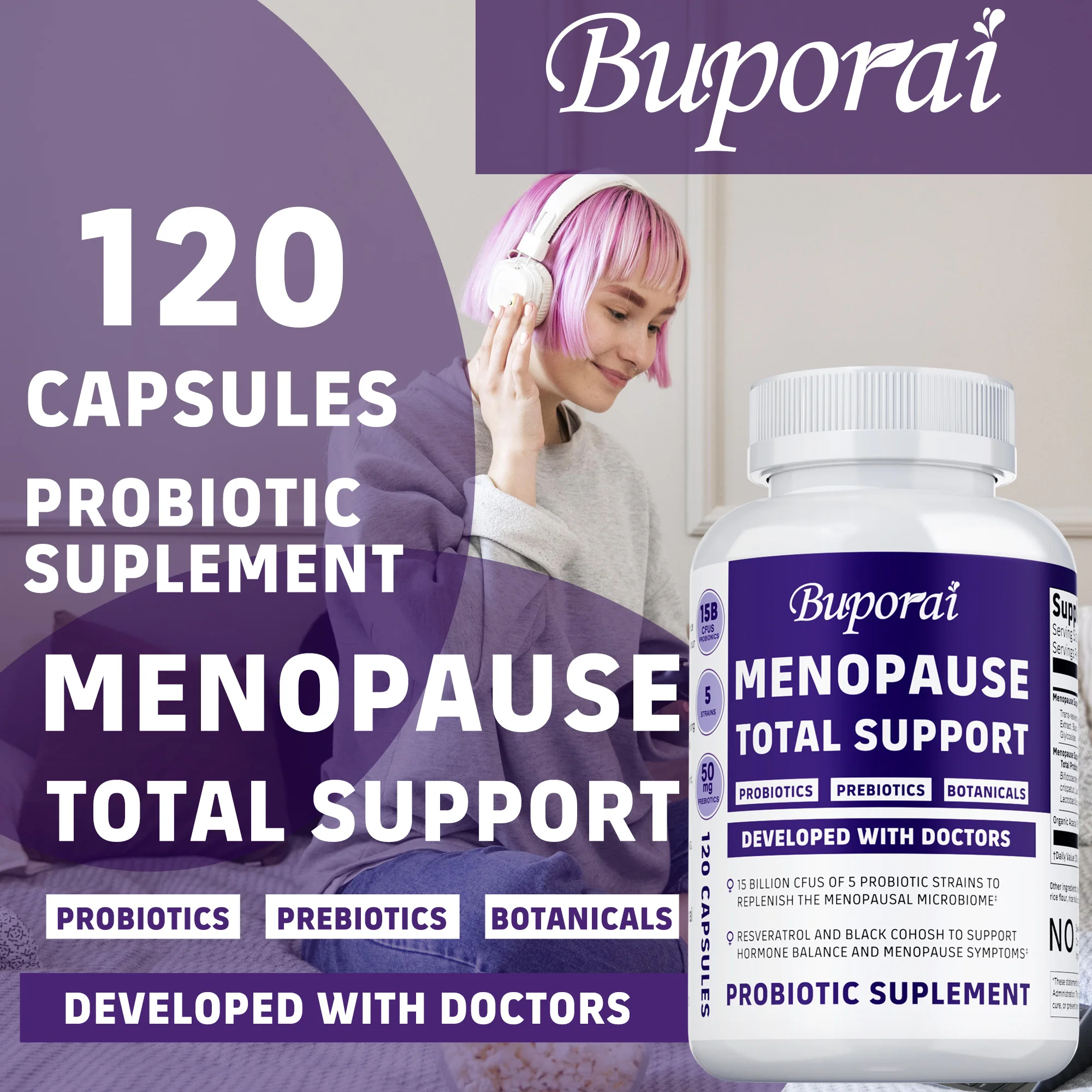 

Полная поддержка менопаузы — для баланса гормонов, горячих вспышек и качелей настроения, уменьшения кровирования, поддерживает здоровье кишечника