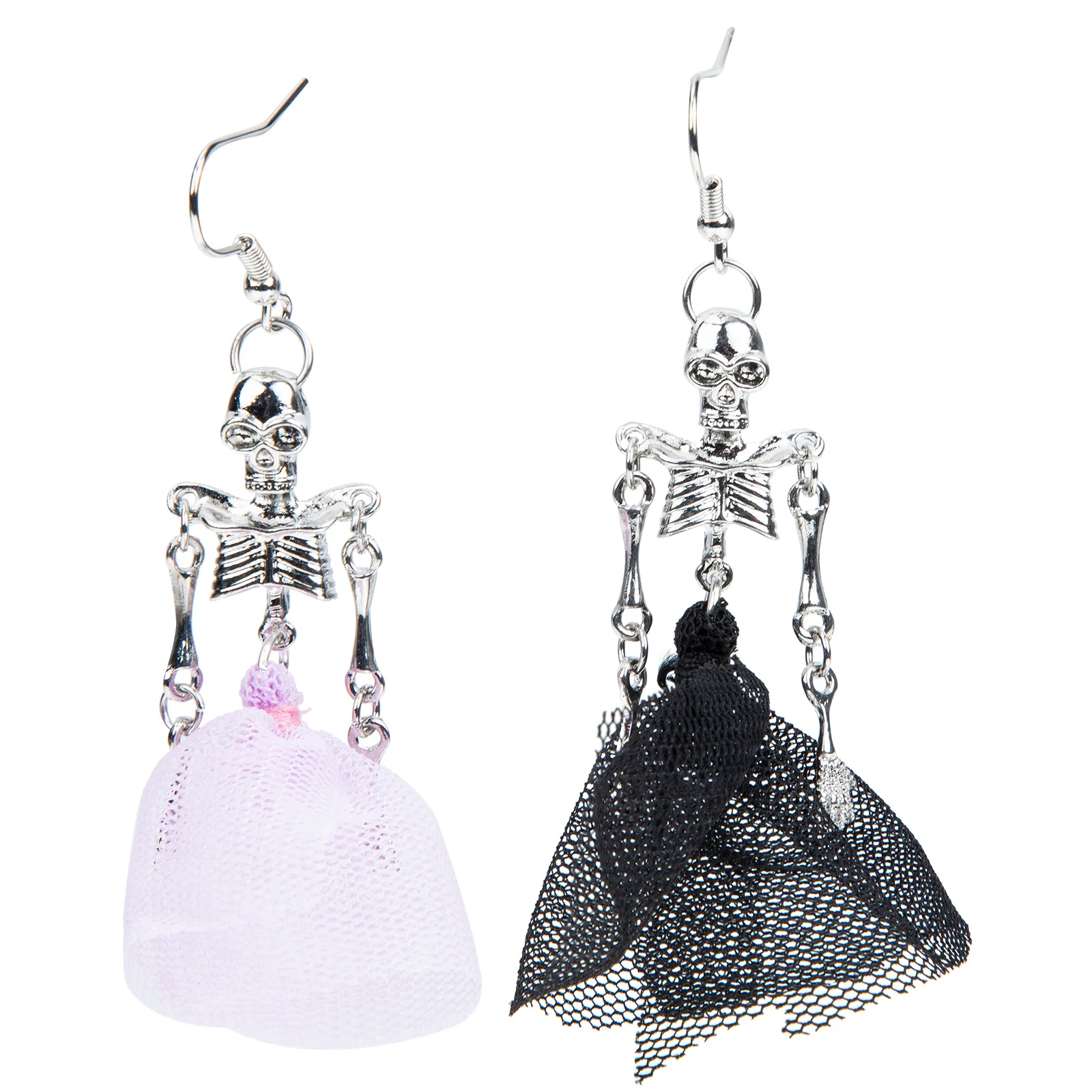 

1Pair Halloween Skull Bride Dangle Earrings Gothic Punk Wedding Dress Earrings Unique Funny Halloween Jewelry