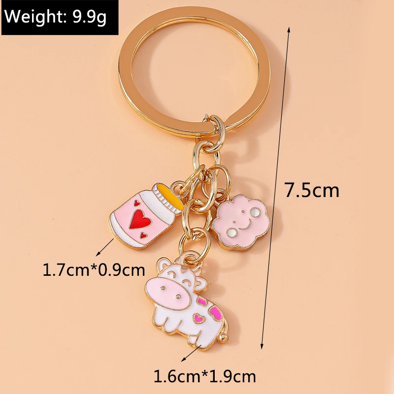 Cartoon Tier Hund Schlüssel bund Emaille Liebe Herz Charms Schlüssel ringe für Auto Schlüssel Souvenir Geschenke für Frauen Männer Handtasche Schlüssel anhänger – Detail 16