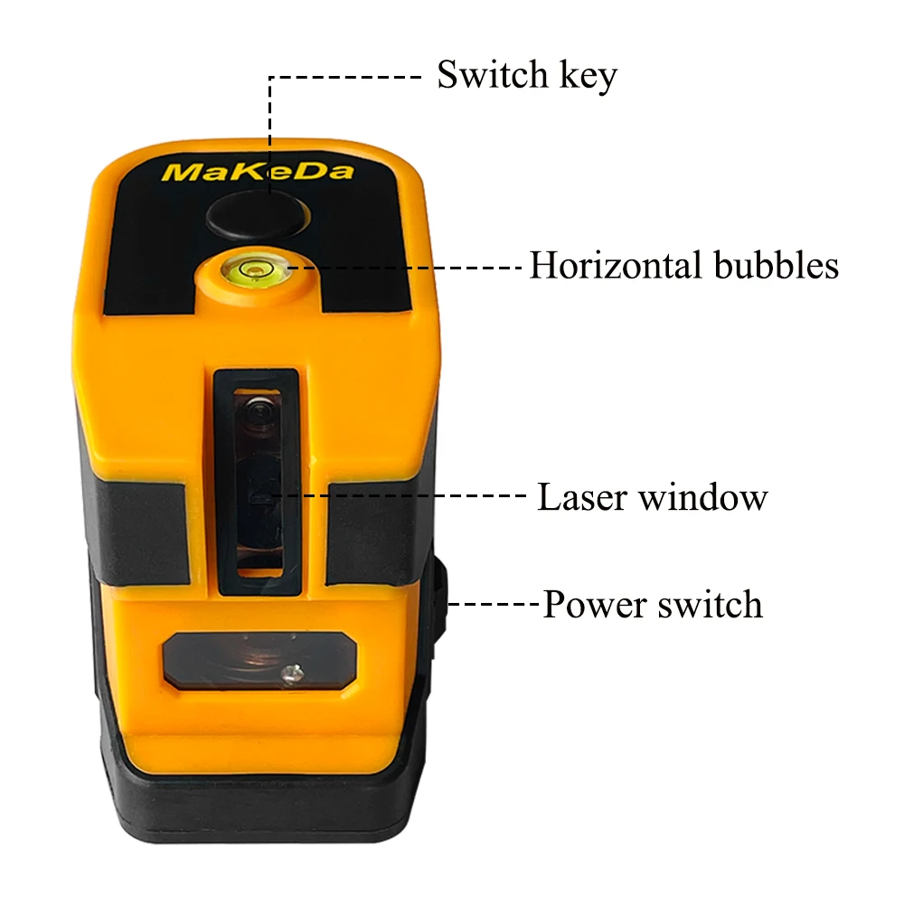 MaKeDa 2 Lines Laser Level Self Levelling Horizontal and Vertical Cross Line Green Laser Beam Rechargeable with Li-ion Battery