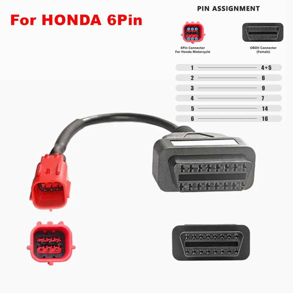 Motorcycle OBD2 Connector Cable For YAMAHA 3pin 4pin For Ducati/SUZUKI/Kawasaki 6pin For HONDA/Delphi 4 PIN 6 PIN