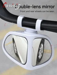 Car Reversing Small Round Mirror Front And Rear Wheel Wide-Angle Mirror Double-Sided Auxiliary Rearview  360 Degree Blind