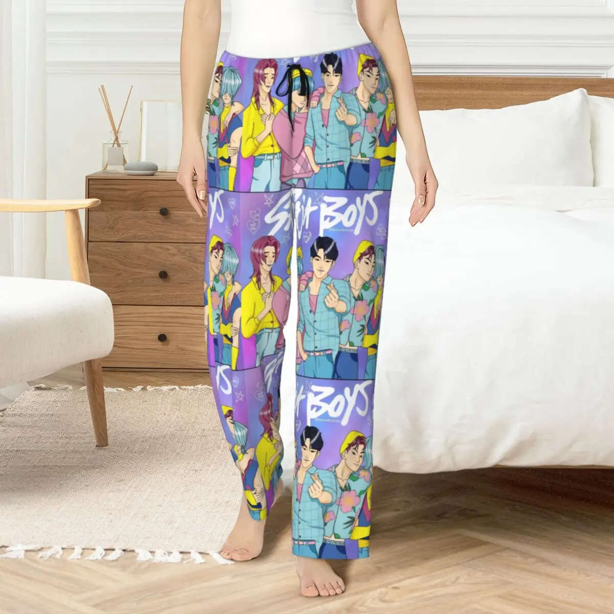 

Soda Pop World Tour Kpop Demon Hunters Saja Boys Pajama Pants Autumn Loose Room Sleepwear Bottoms Women Breathable Home Trousers