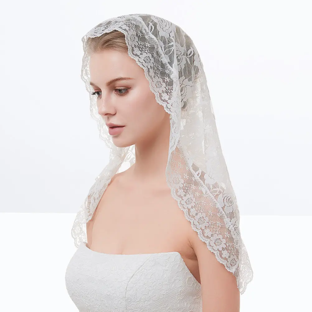 

Однослойная кружевная свадебная фата для невесты с цветочным узором, головной убор для фотосессии, аксессуар для нарядов, фата в свадебном стиле