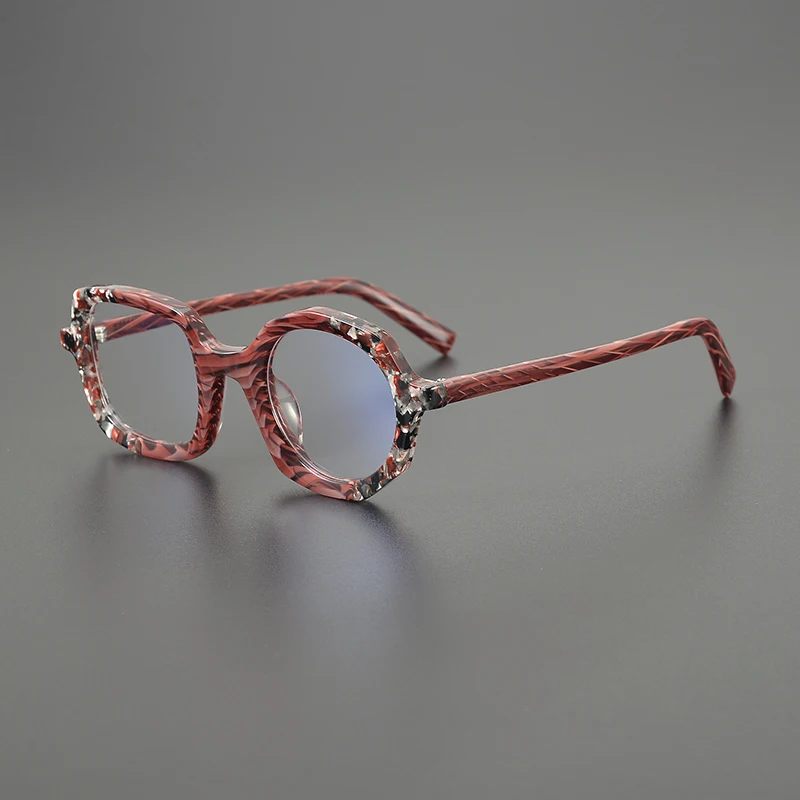 Niche color square glasses frame designer small round frame retro literary fashion personality prescription glasses thick frame