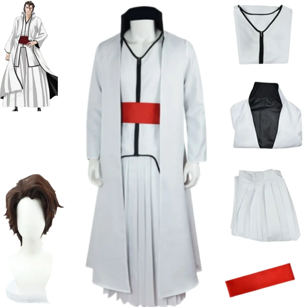 Aizen Sousuke Cosplay Costumes Bleach Anime 5th Captain Of The Reaper Team Japanese Kimomo Suits Halloween Celebration