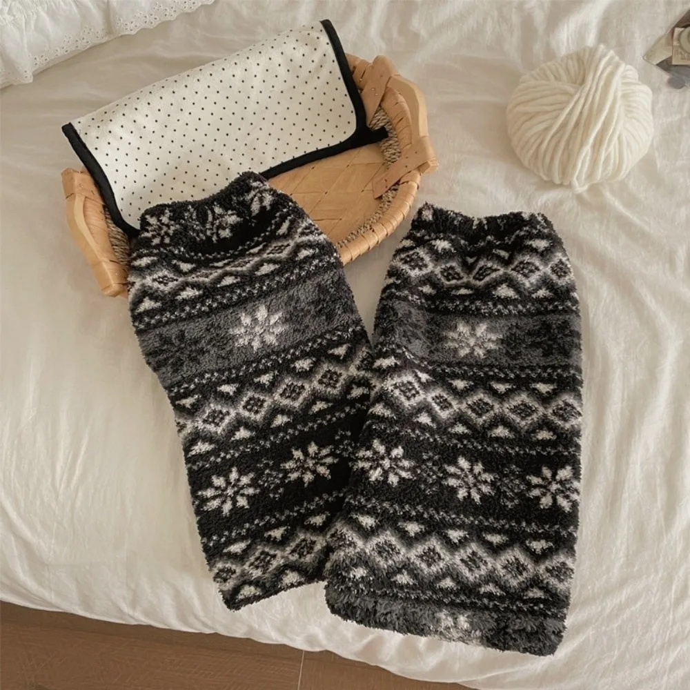 Cozy Y2K Fair Isle Style Leg Warmers Soft Warm Boot Sock Sleeves Foot Cover Windproof Winter Socks Streetwear