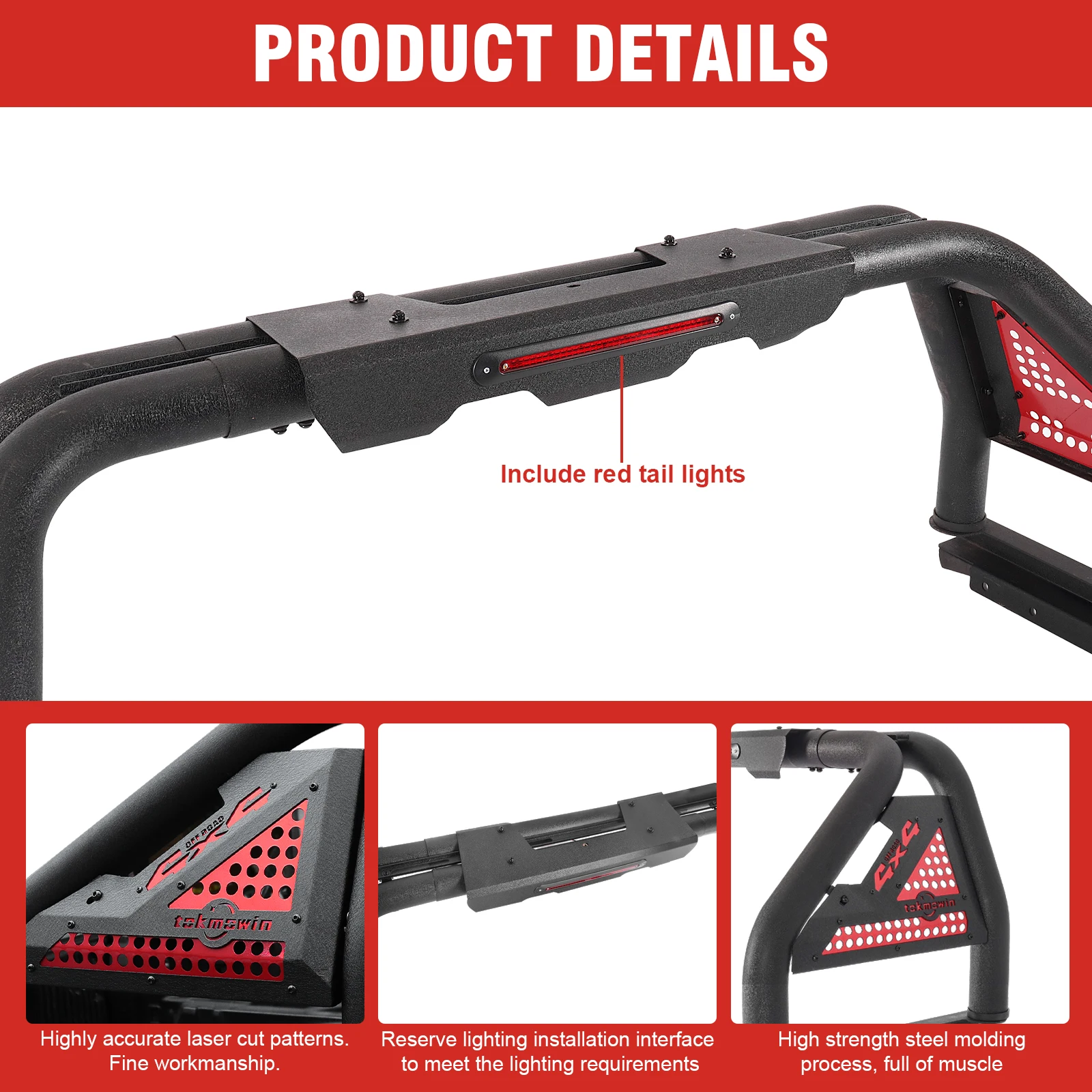 Roll Sport Bar Adjustable Chase Roof Rack Bed Bar For F-150/ Truck/Silverado/Ram