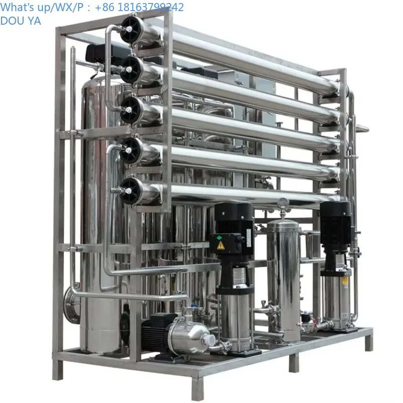 2026 1000LPH مرحلتين SS304 التناضح العكسي خط إنتاج المياه النقية الكامل للمياه المقطرة