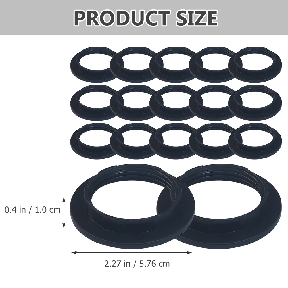 50 Pcs E27 Lamp Fixed Ring Shade Retaining Rings for Lock Socket Replacement Holder Adapter Light Fixture Retainer Collar