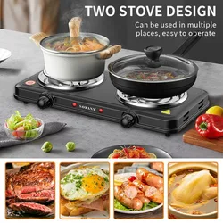 2000W Iron Burner Electric Stove Hot Plate Portable Kitchen Cooker Coffee Heater Milk Soup Durable Asjustable Quick