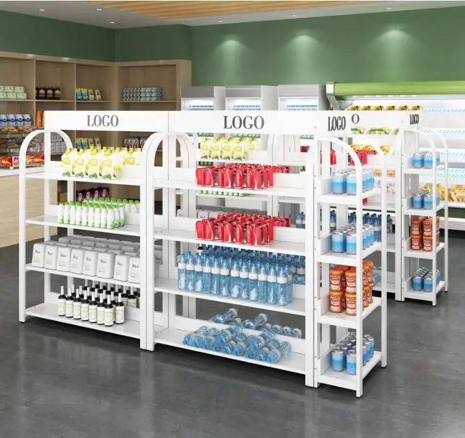 

Supermarket convenience store snack shelf display rack storefront double-sided island cabinet