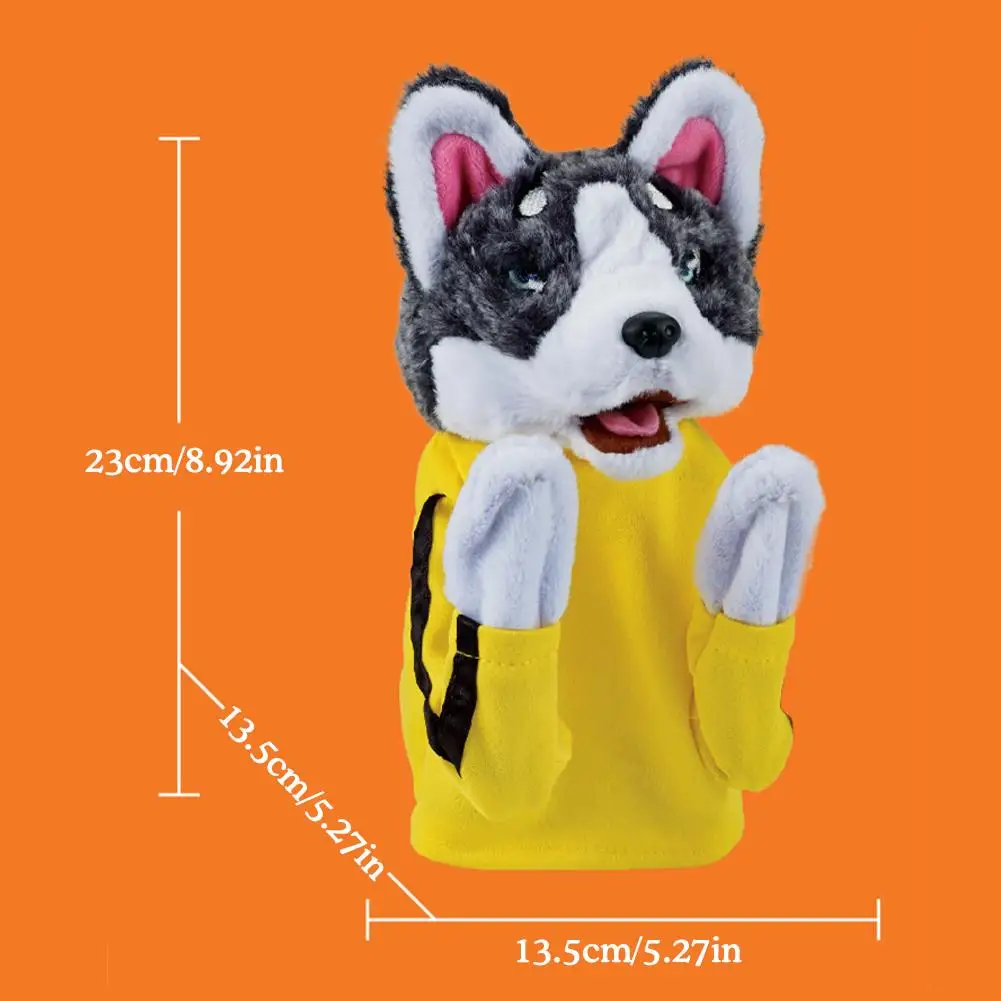 Kinder geschenke Plüschtiere niedliche Box Husky Puppe interaktive knifflige Erha Kinder Spielzeug Geschenk Handpuppe weiche ausgestopfte Puppen für Kinder