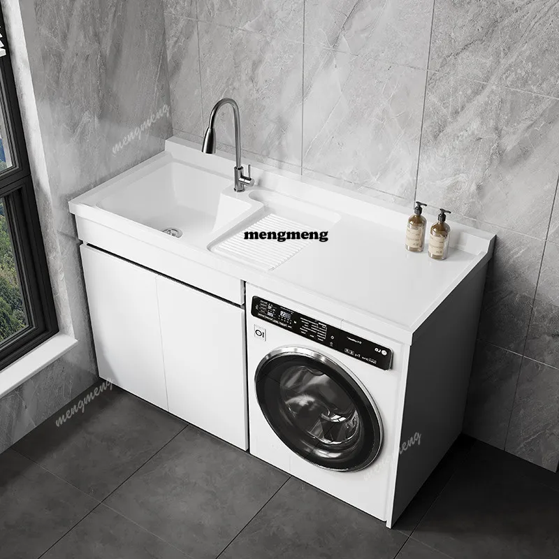 Nordic Creative Honeycomb Aluminum Balcony Laundry Cabinet Customizable Sink Washboard Washer Combo Bathroom Furniture