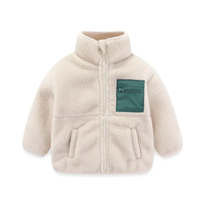 Boys Jacket 1 2 3 4 5 6 7 Years Autumn Winter Warm Fleece Baby Coats New Fashion Zipper Children's Outerwear Plush Kids Clothes