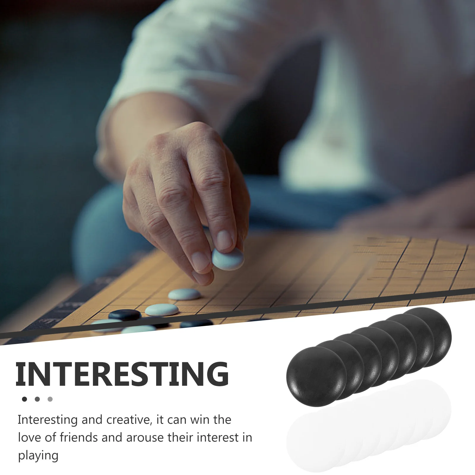 

360 Pcs Go Pieces Board Game Flat Stones Color Baduk Mm Resin Satones Accessories Chess Beads