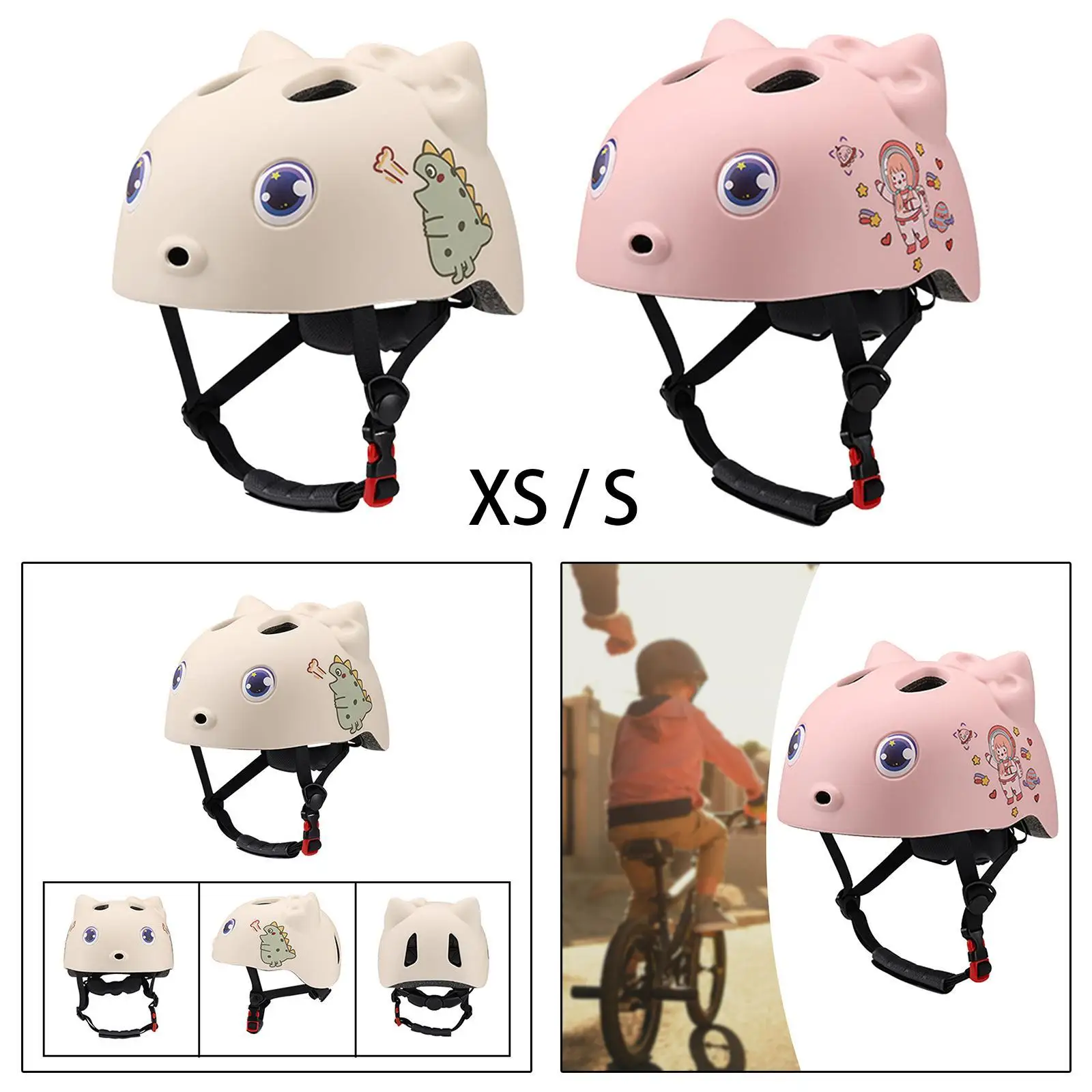 Kids Bike Helmet Girls Boys Protective Sporting Helmet Lightweight Cute Fits Children 3-10 Years Old Cycling Helmet for Outdoor