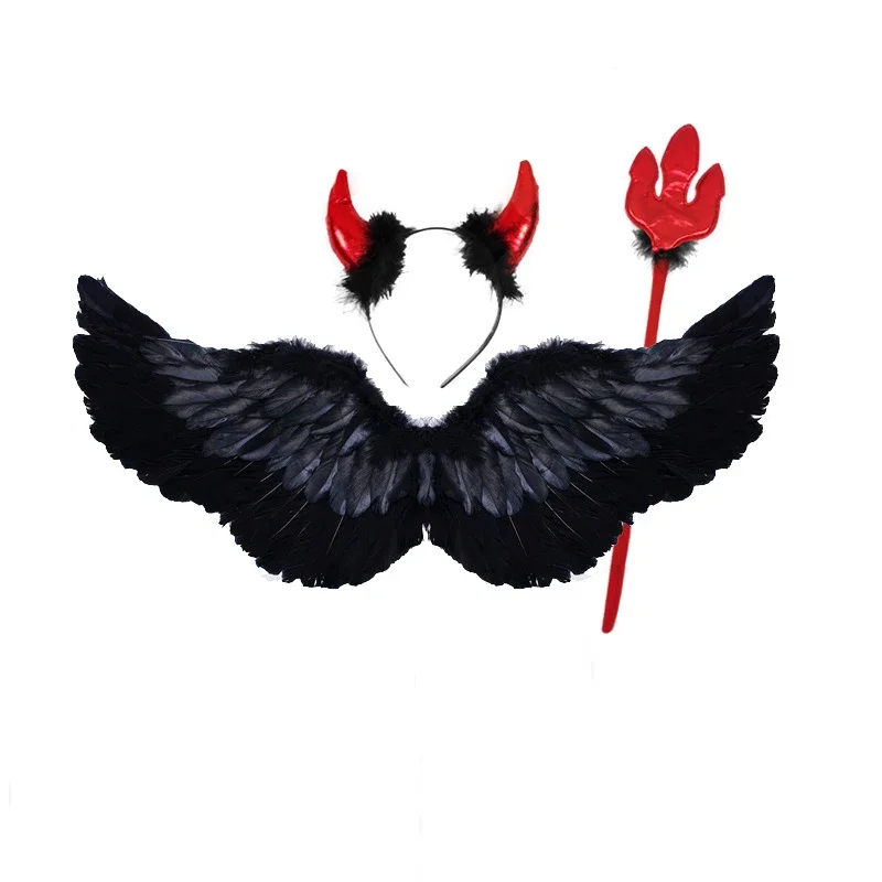 

Красное, черное, крыло ангела, нарядное платье дьявола, фея, перо, звезда, девичник, большой свадебный костюм на Рождество, Пасху, Хэллоуин, косплей