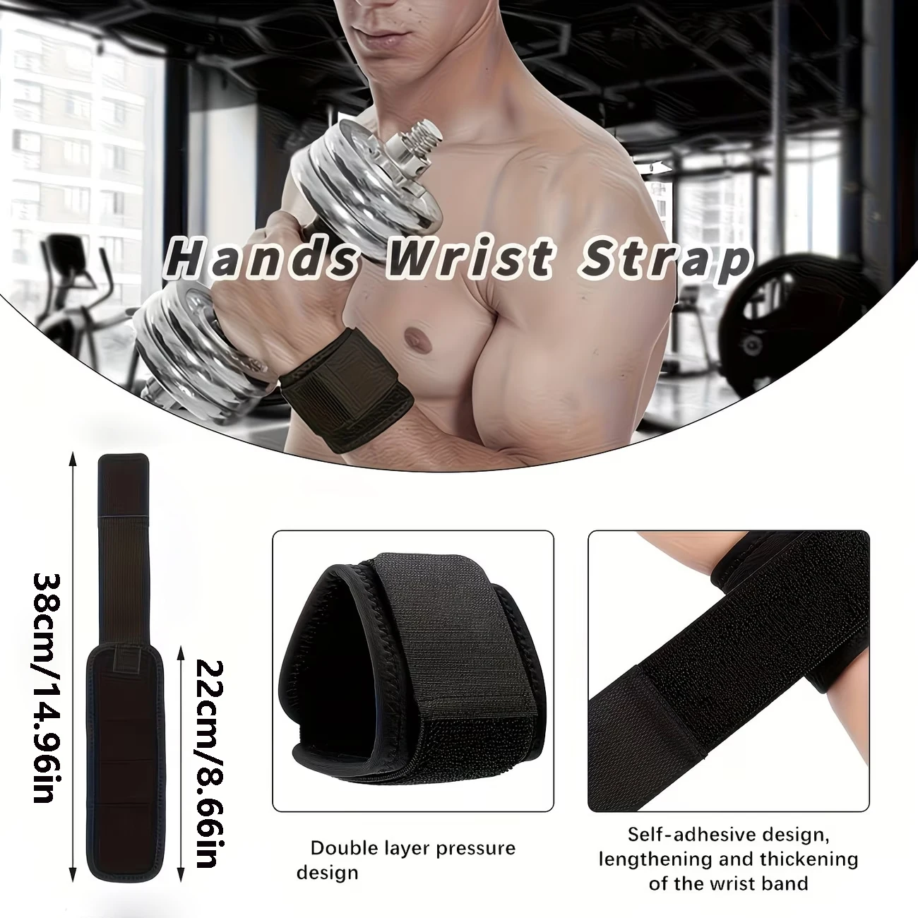 2Pcs Wrist Pack, Adjustable Wrist Brace, Carpal Tunnel, Fitness, Weightlifting, Strength Training, Wrist Brace for Sports