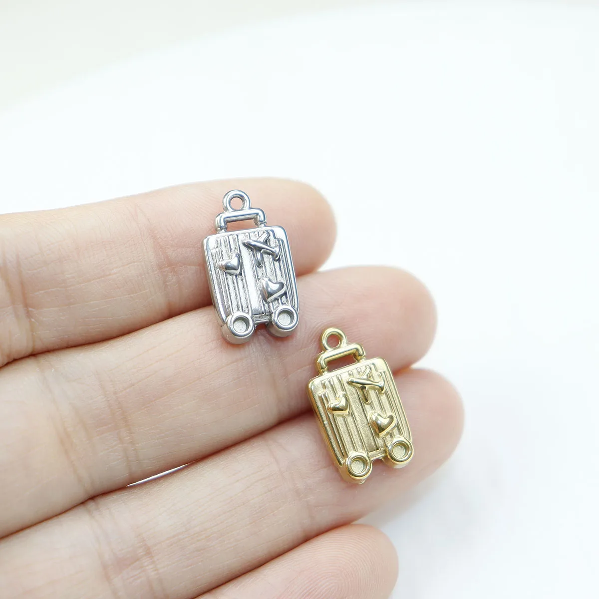 5 قطع يلقي الفولاذ المقاوم للصدأ لطيف الأزياء والمجوهرات التبعي مكونات سحر DIY الحرفية PVD فراغ لوحة للماء مضاد الأرجية #5