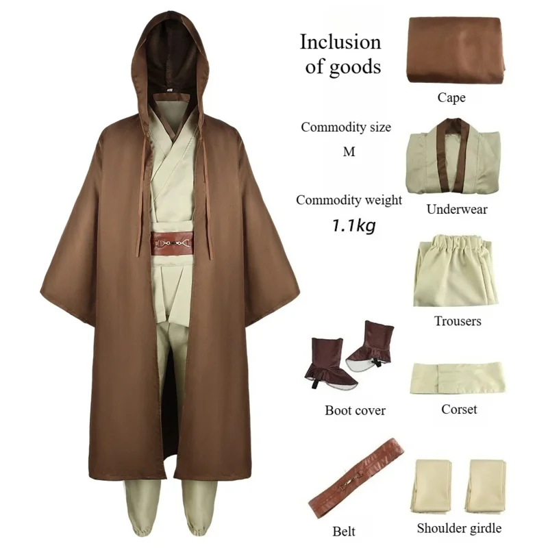 CyNew بدلة تنكرية للهالوين زي تنكري بين المجرات المحارب جيدي نايت زي كامل للأطفال/الكبار متعدد المقاسات متوفر