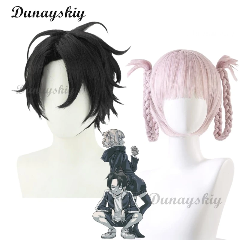 Anime Call of the Night Nazuna Nanakusa Cosplay Wig Light Pink Braid Hair Yofukashi no Uta Heat-resistant Fiber Hair Customized