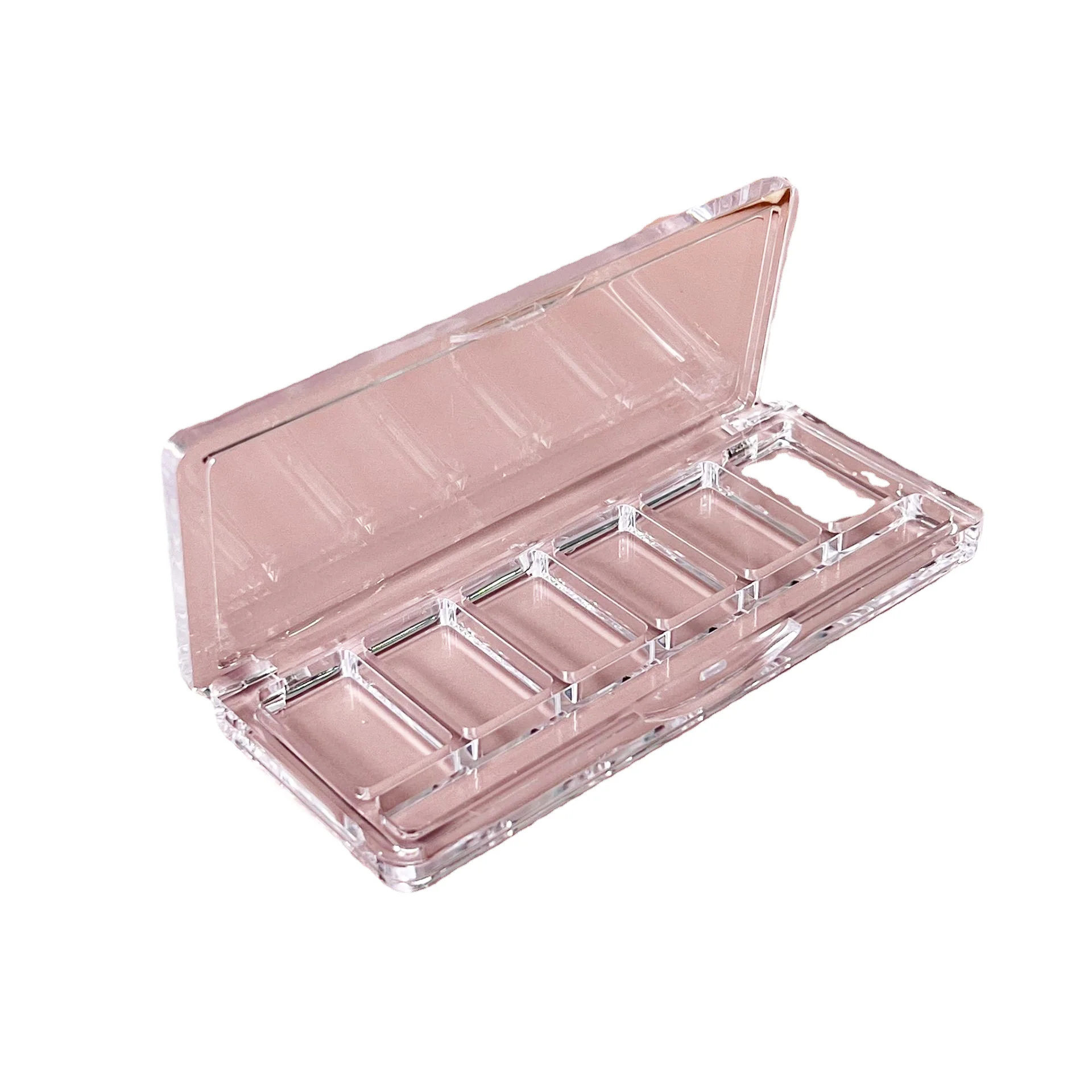 Paleta de sombra de ojos transparente, muestra elegante, Rectangular, bricolaje, caja acrílica profesional para contenedor de almacenamiento de cosméticos