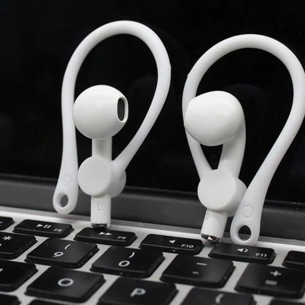 2Pairs Earphone Protective Earhooks Ergonomic Secure Fit Anti-Lost Ear Hook Holder for Wireless Earbuds Sports Outdoor