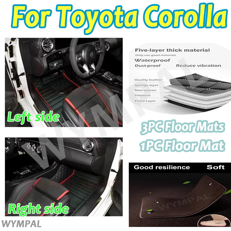 

Luxury Custom Car Floor Mats For Toyota Corolla Cross 2022 Auto Foot Pads Automobile Carpet Cover Interior Accessories full set