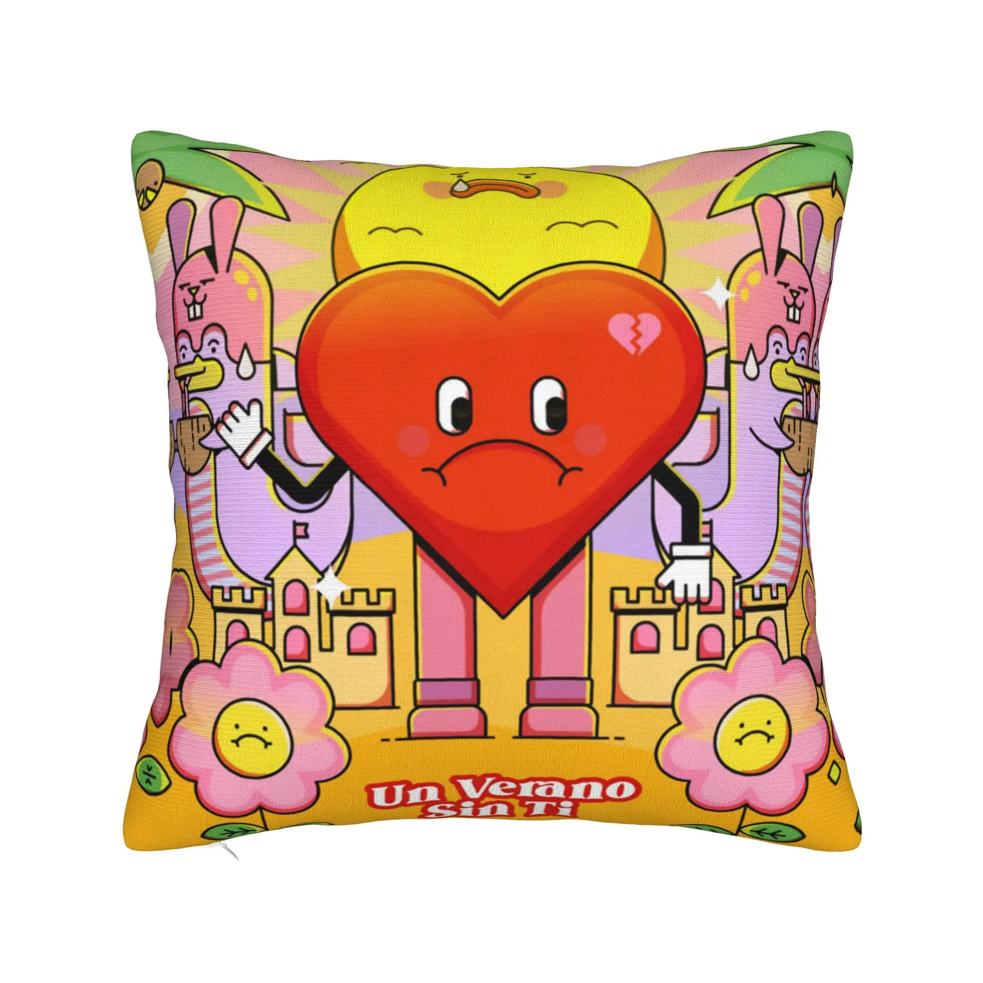 Bad Square Pillow Case Bunny Cushion Cover Customized Polyester Decorative Pillowcover for Home 18