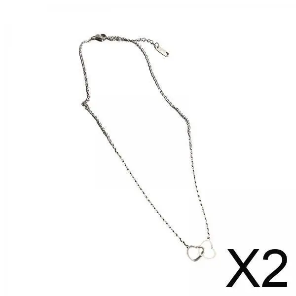 

Двойное ожерелье с подвеской в форме сердца, очаровательное колье, модный подарок, ювелирный аксессуар для девочек-подростков