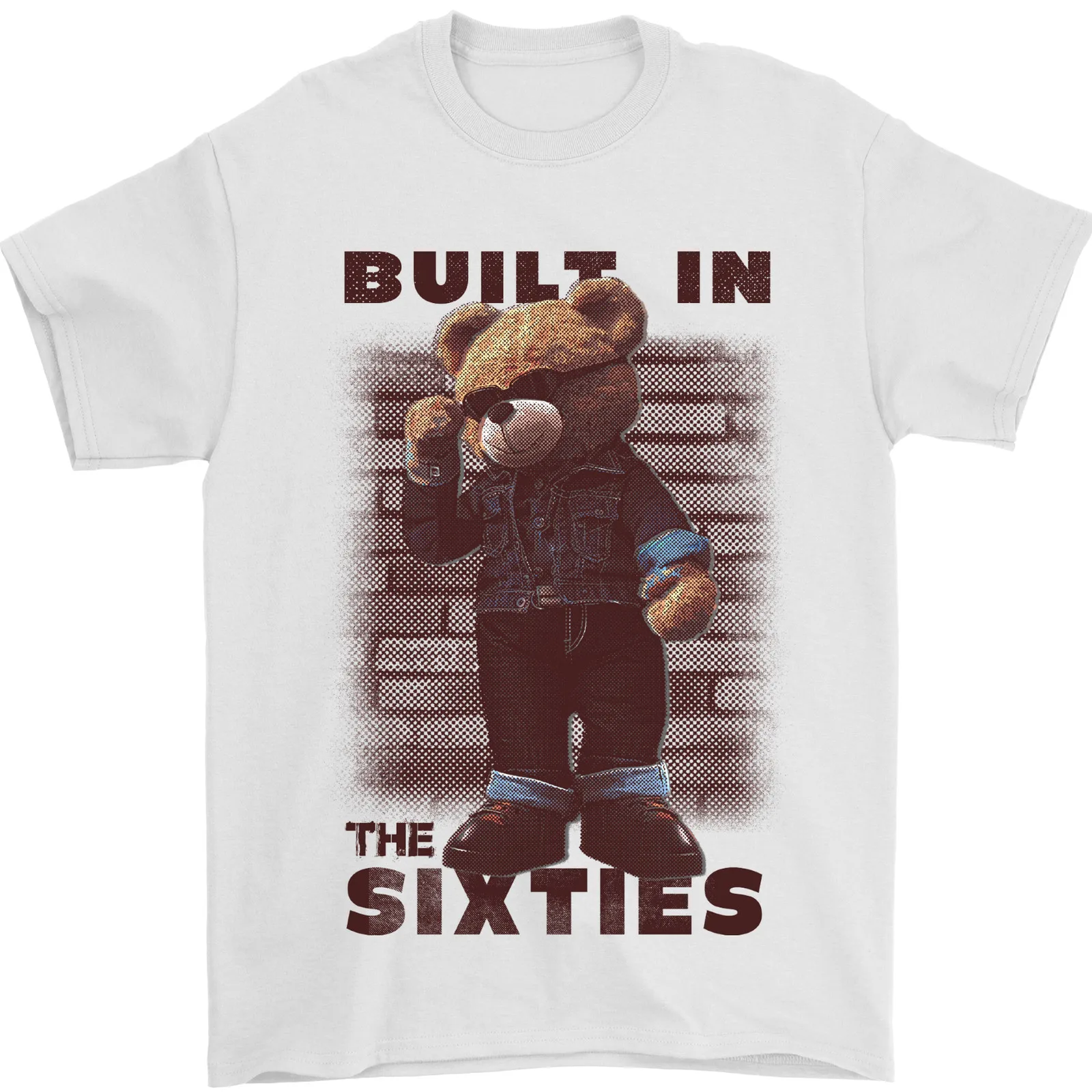 Built in the 60s Funny Teddy Boy Born Fifties Mens TShirt 100% Cotton