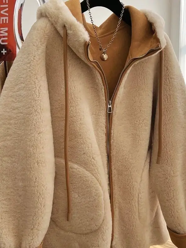 

Пальто для пар больших размеров 300 Pou, класса люкс, унисекс, с меховой и кожаной отделкой, с капюшоном, молодежное, зимнее, верхняя одежда