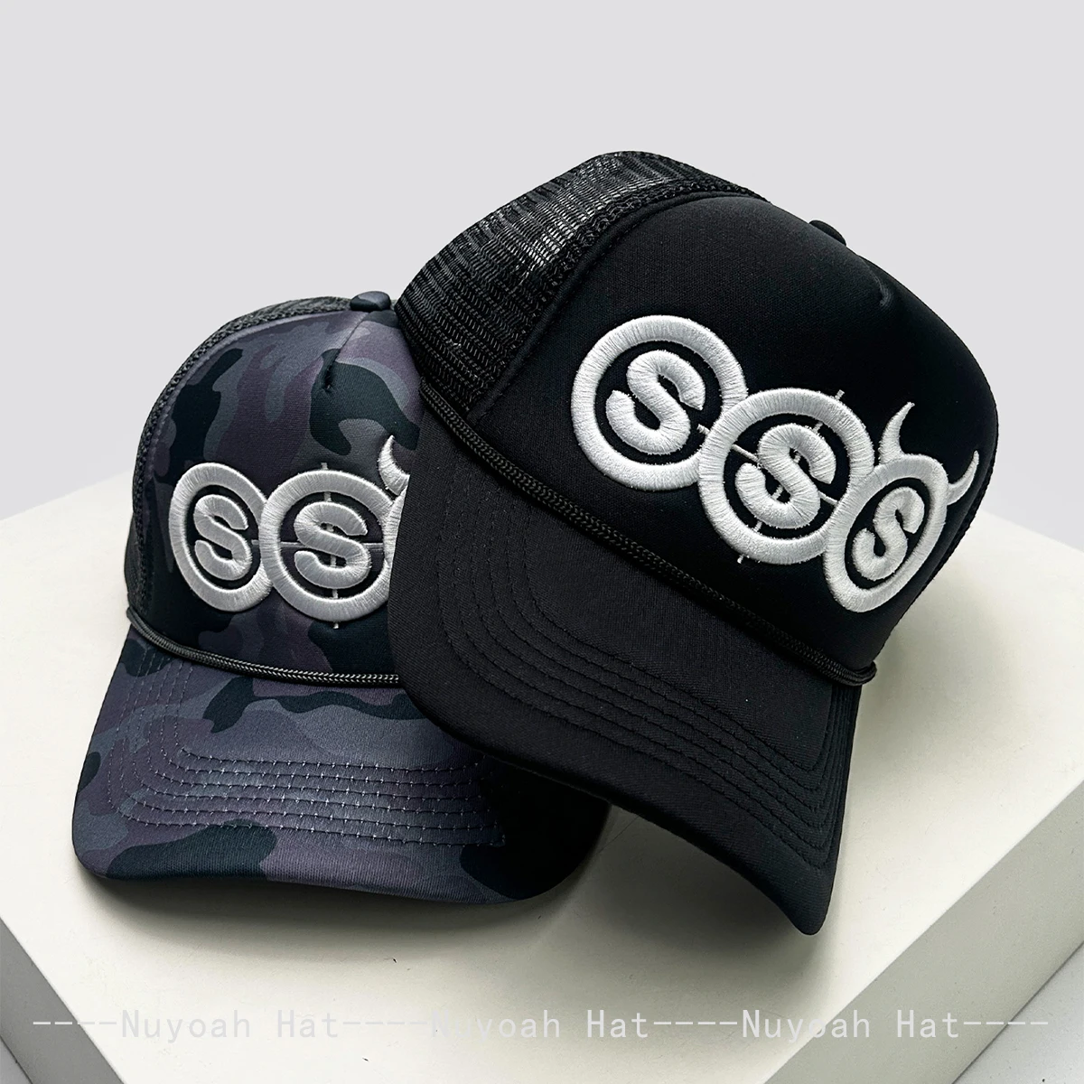 Nuevas Gorras de Béisbol Unisex con Bordado de Letras y Cuernos de Diablo, Transpirables, con Malla, Protección Solar, Estilo Hip Hop, Gorras Trucker Versátiles para Exteriores
