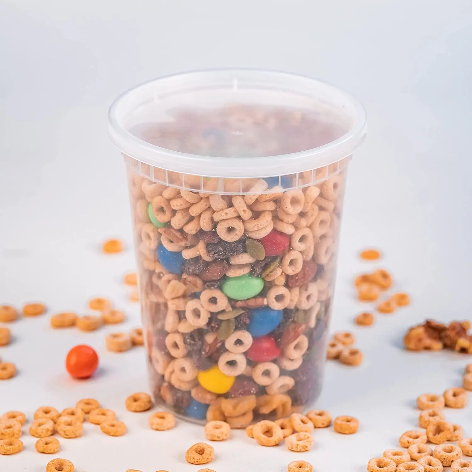 Microwave Leakproof Deli Cup Plastic Food Storage Containers With Airtight Lids 32 OZ Food Box Food Container