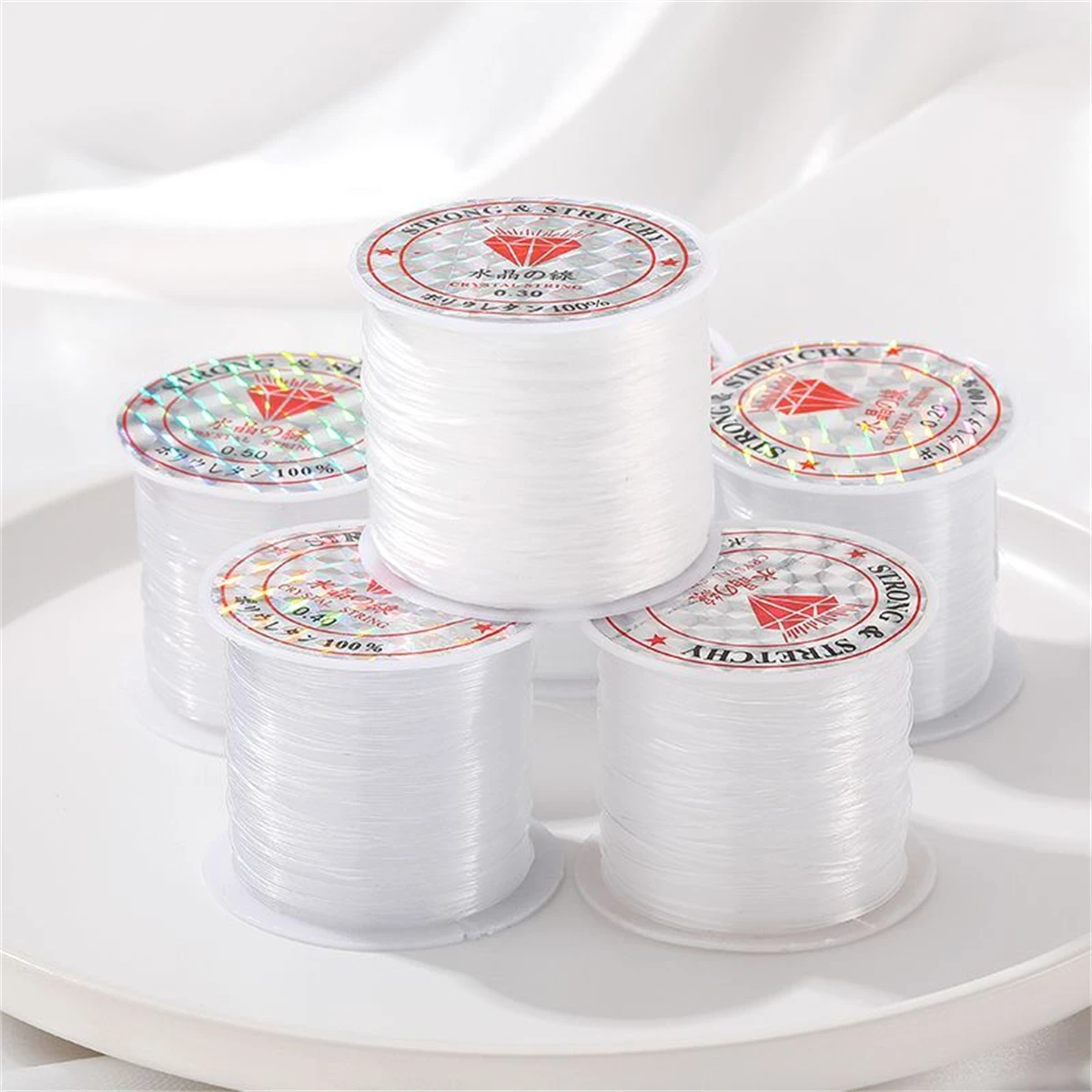 0.2-1mm 1Roll Fishing Line Non-elastic Clear Strong Crystal Nylon Wire String Thread Cord Bead For Jewelry Making DIY Accessorie