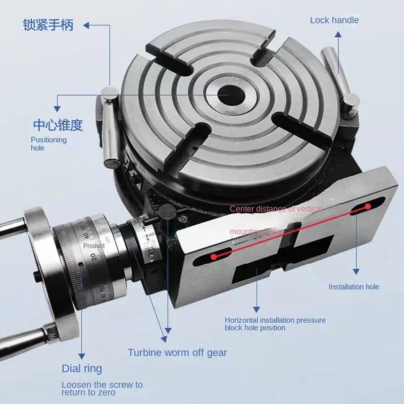 Cheap 110mm Diameter Precision Indexing Plate for Vertical And Horizontal Milling Machine 4-inch Horizontal Vertical Turntable