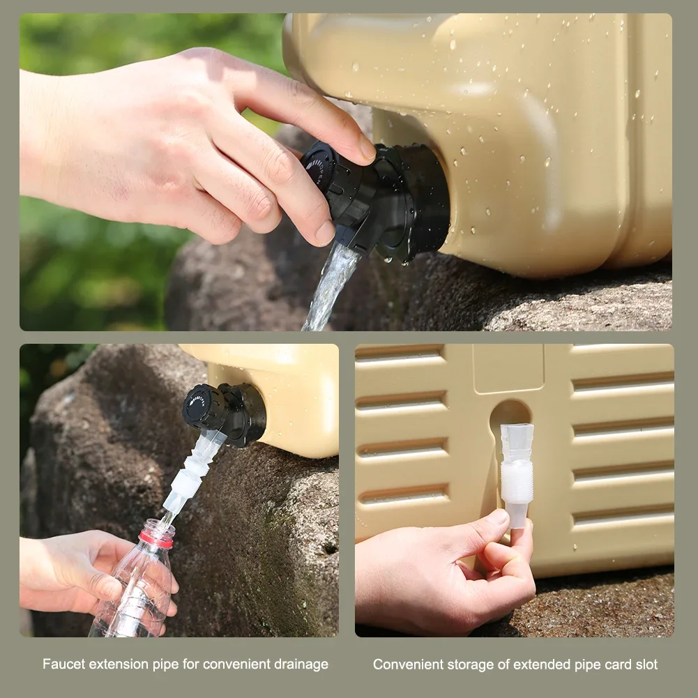 11/12/18.5/25L Water Jug Camping Large Capacity Water Bucket With Detachable Faucet Leak-Proof Portable Car Water Tank Carrier